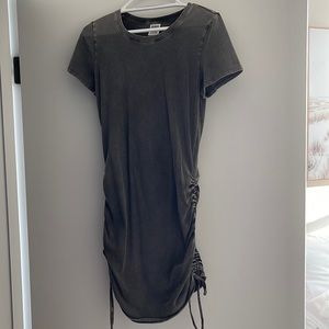 Black acid wash bodycon dress